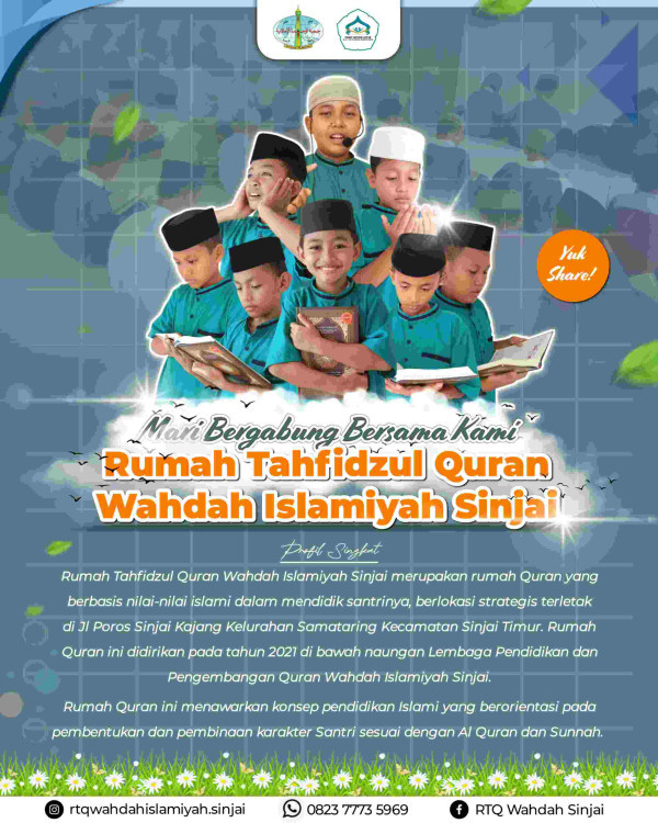 Kabar Gembira! Rumah Tahfidzul Quran Wahdah Islamiyah Sinjai Buka Pendaftaran!